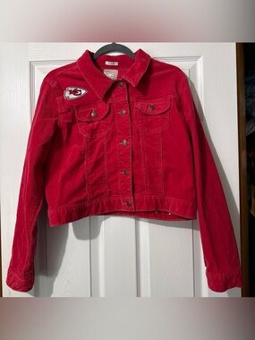 Kansas City Chiefs Old Navy Red Corduroy Jean Jacket  - youth XL